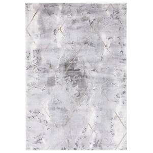 Craft Gray/Brown 9 ft. x 12 ft. Diamond Marble Area Rug