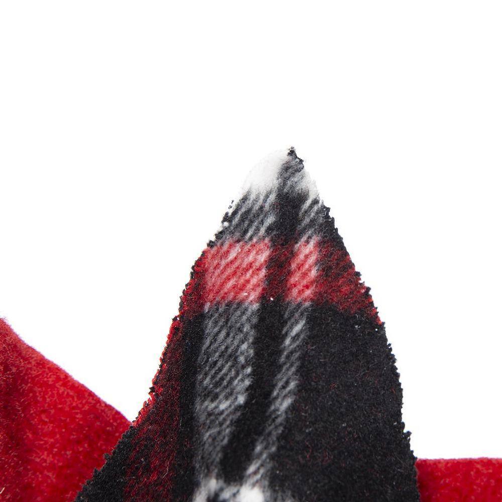 Set of 12 Red and Black Plaid Poinsettia Stems