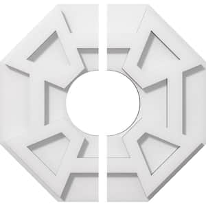 1 in. P X 4 in. C X 12 in. OD X 4 in. ID Logan Architectural Grade PVC Contemporary Ceiling Medallion, Two Piece