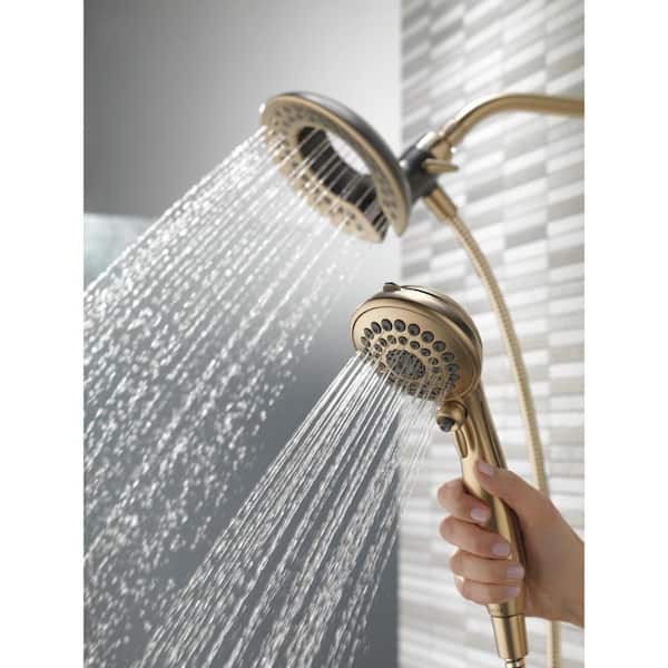 In2ition Gold 5-Spray Patterns 1.75 GPM 6.81 in. Wall Mount Dual Shower Heads in Champagne Bronze