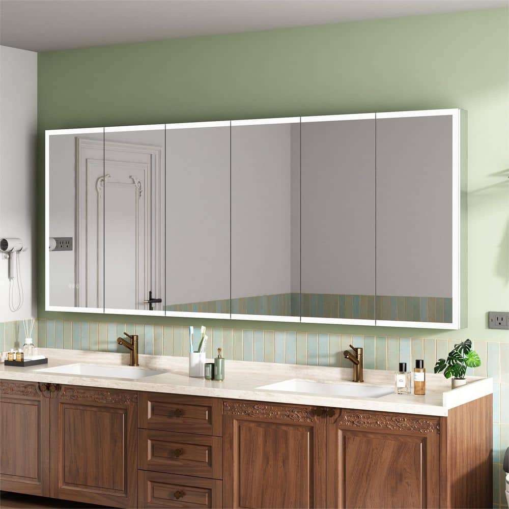 ONWITH 96 in. W x 40 in. H Rectangular Aluminum Recessed/Surface
