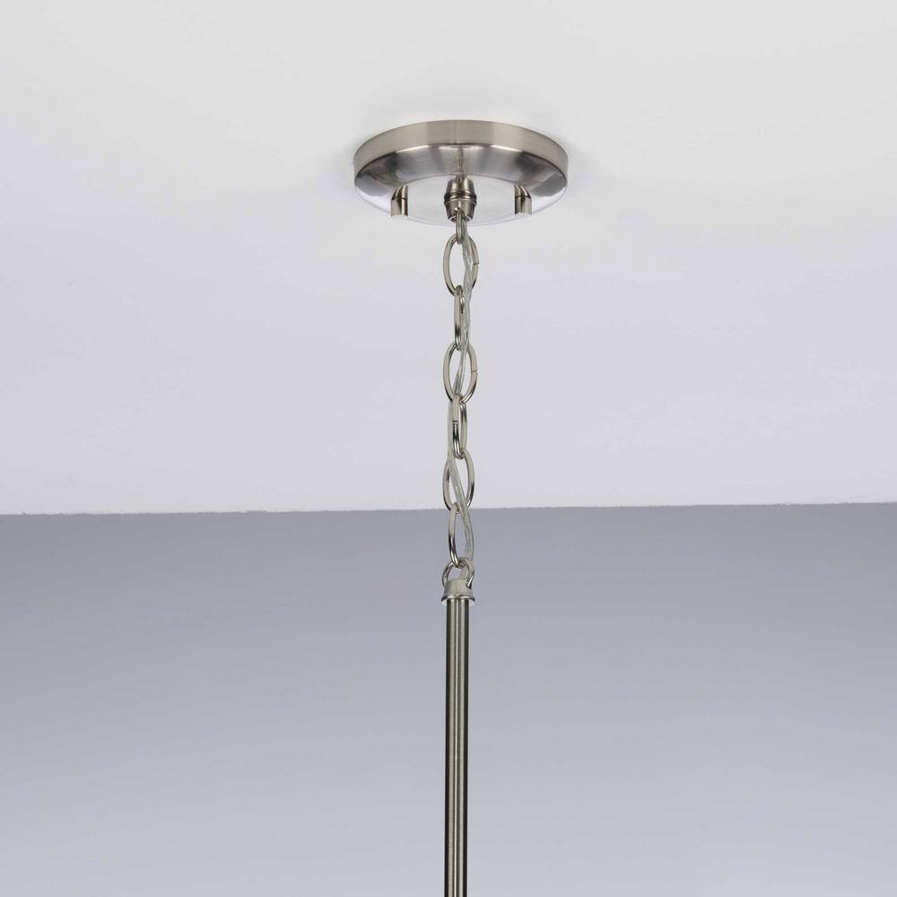 Kempsey Brushed Nickel 3-Light Drum Pendant with Linen Shade