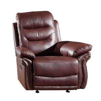 Charlie Comfortable Burgundy Leather Chair