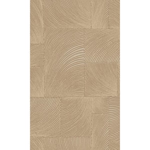 Beige Abstract Geometric Waves Printed Non-Woven Non-Pasted Textured Wallpaper 57 Sq. Ft.