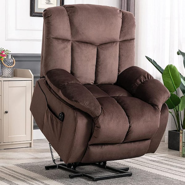 aisword Coffee Fabric Glider Recliner with Power Lift