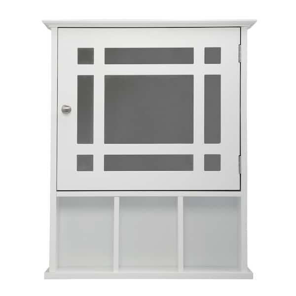 Unbranded Adryel 19.20 in. W x 6.10 in. D x 24.00 in. H Lime White Bathroom Storage Wall Cabinet