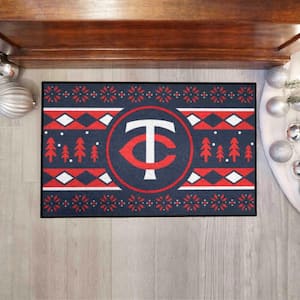 Minnesota Twins Holiday Sweater Navy 1.5 ft. x 2.5 ft. Starter Area Rug