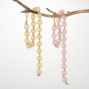 32.5 in. Pink And Yellow Beaded Garland - Set of 2