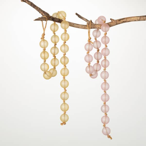 SULLIVANS 32.5 in. Pink And Yellow Beaded Garland - Set of 2