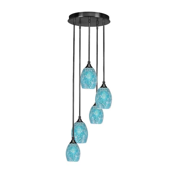 【期間限定特価】 Villa Light Pendant Cluster Nickel Brushed 5-Light in. 15.25 その他