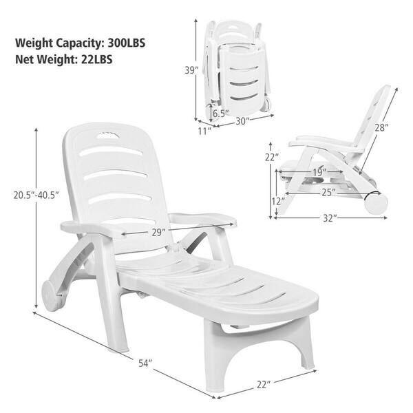 plastic folding chaise