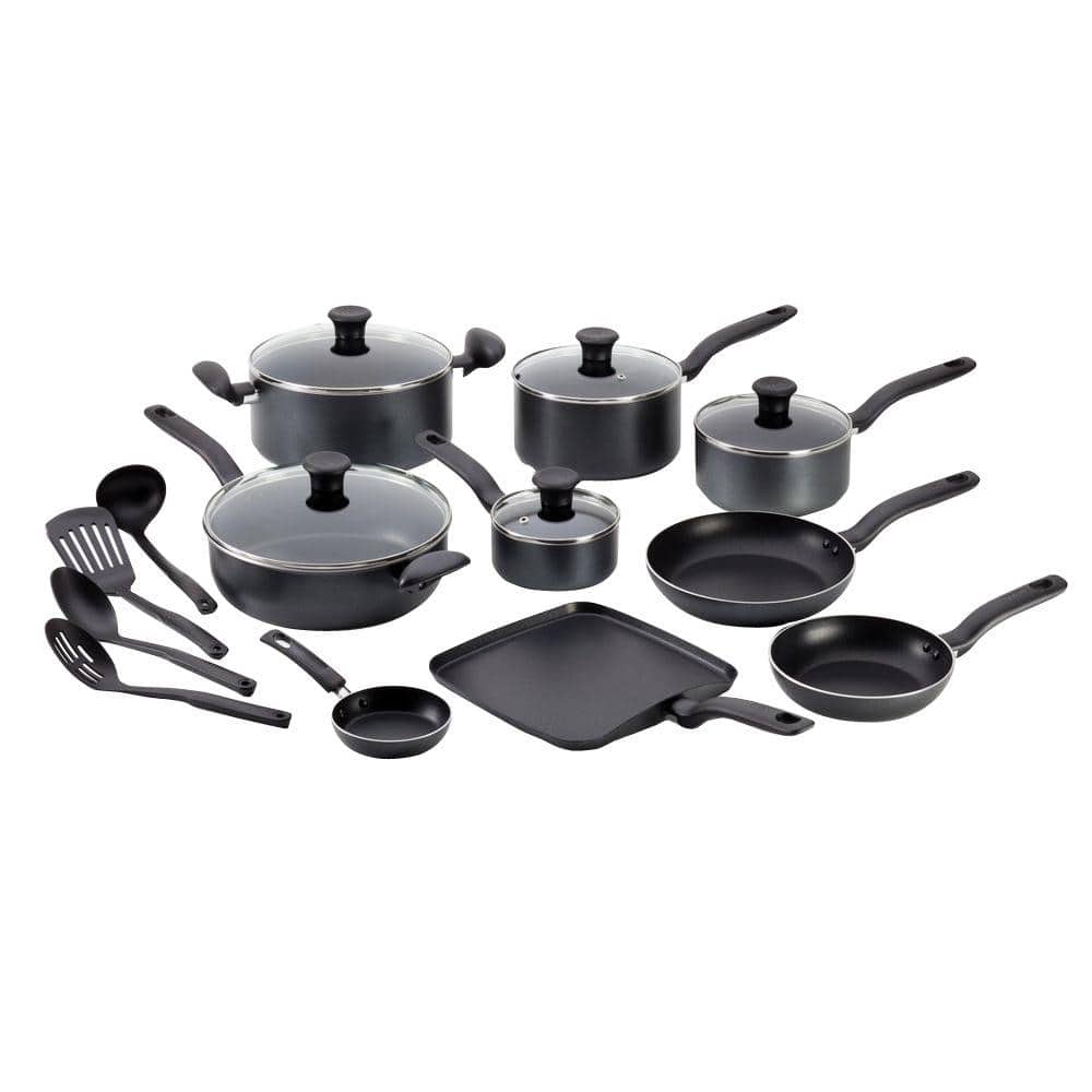 T-fal Ultimate 12-Piece Hard-Anodized Aluminum Nonstick Cookware Set in  Black E765SC64 - The Home Depot