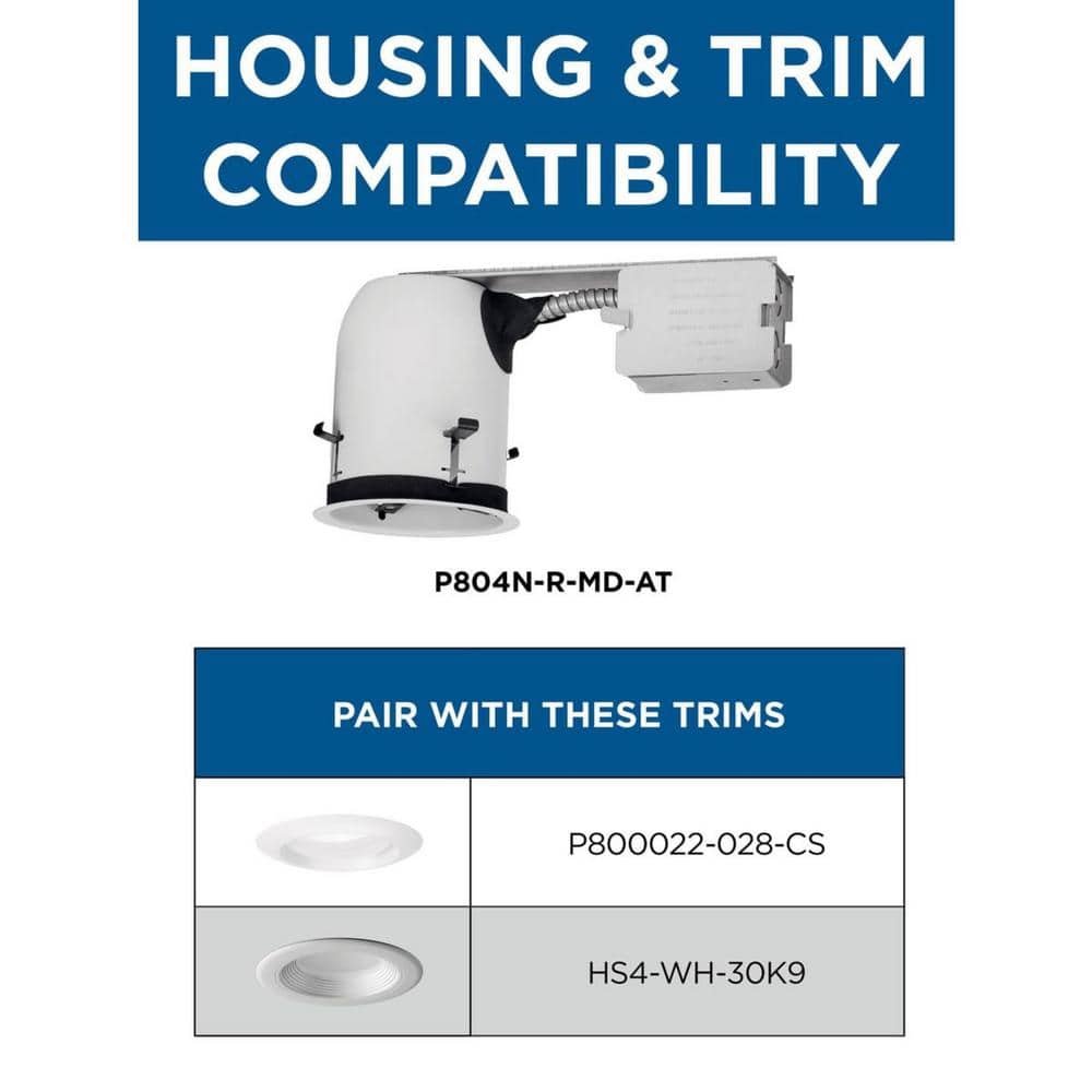 4" Gray Steel Air-Tight Non-IC Remodel Recessed Housing