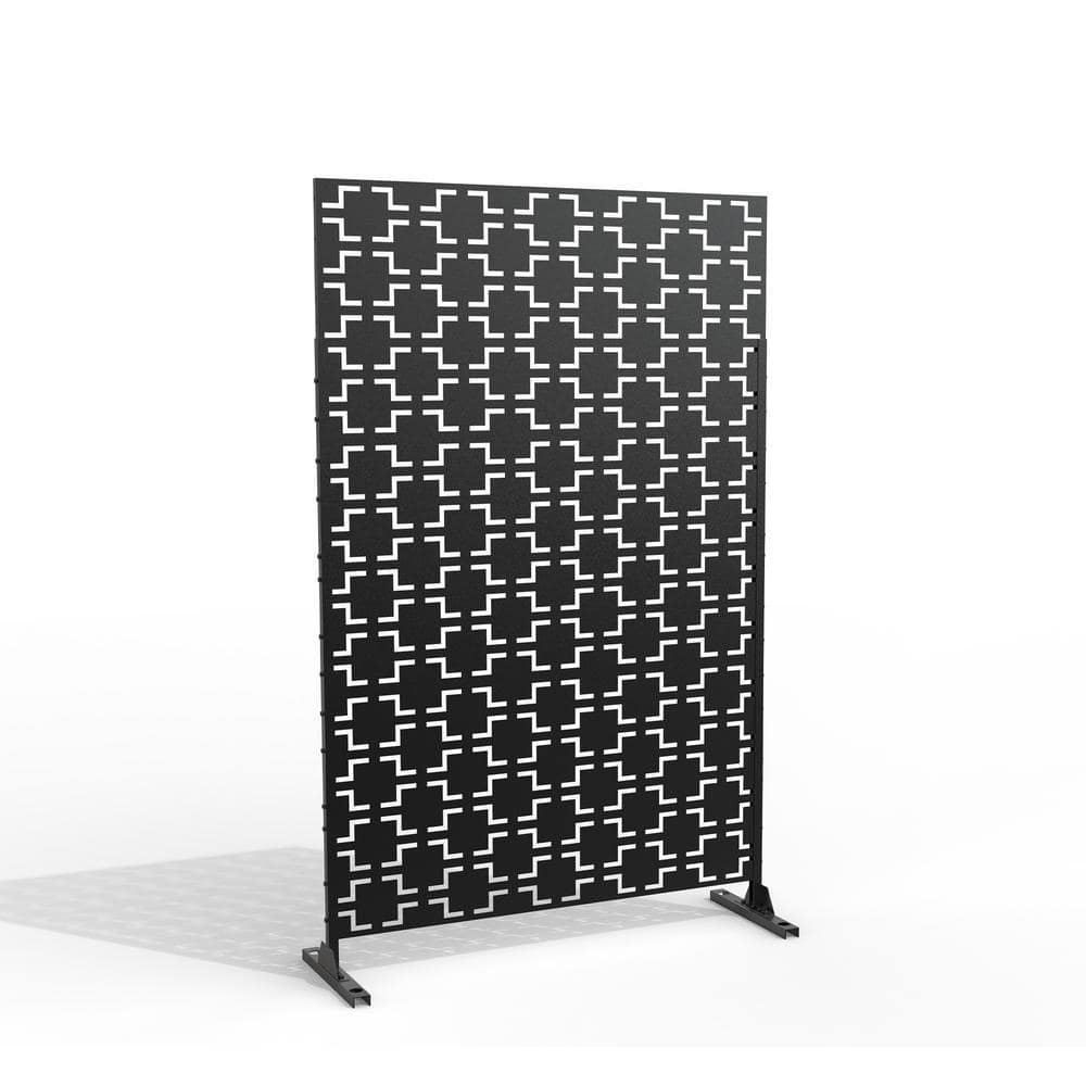 76 in. Galvanized Steel Garden Fence Outdoor Privacy Screen Garden Screen Panels