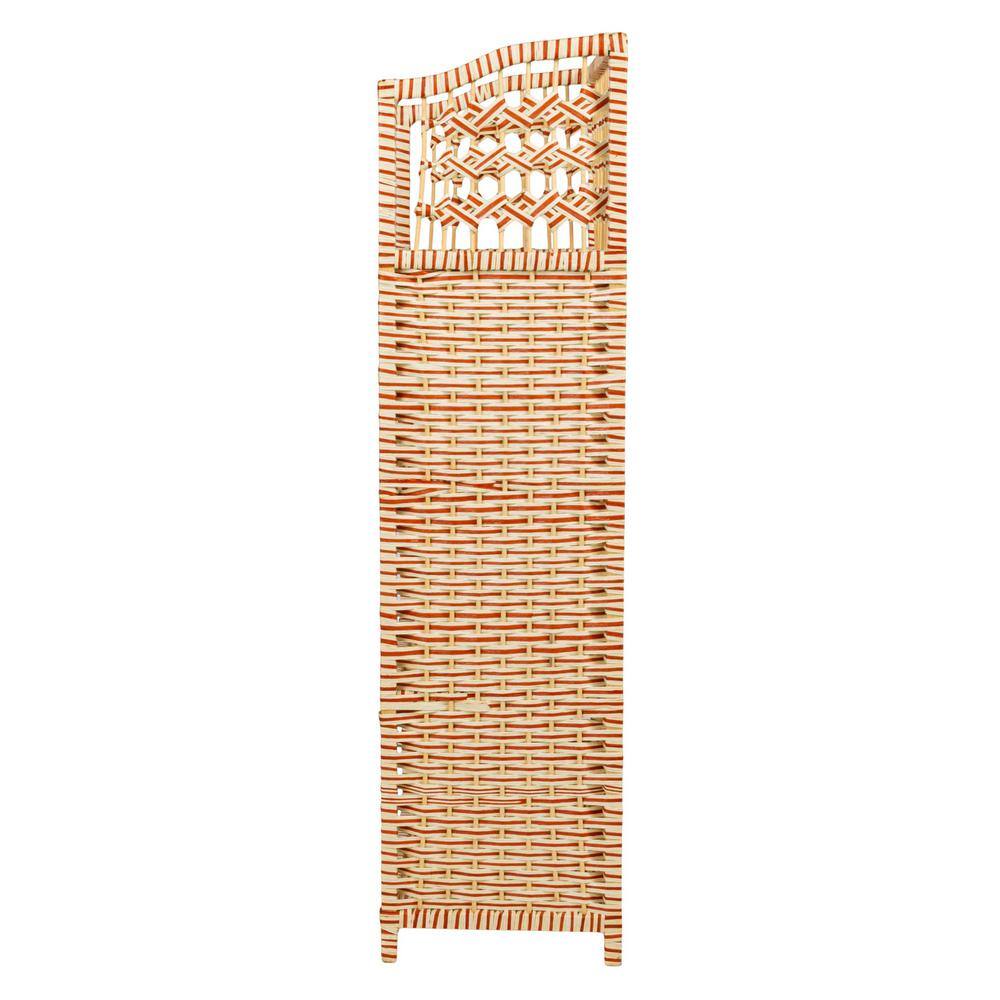 Cream and Tan Woven Paper Rope 4-Shelf Bookcase