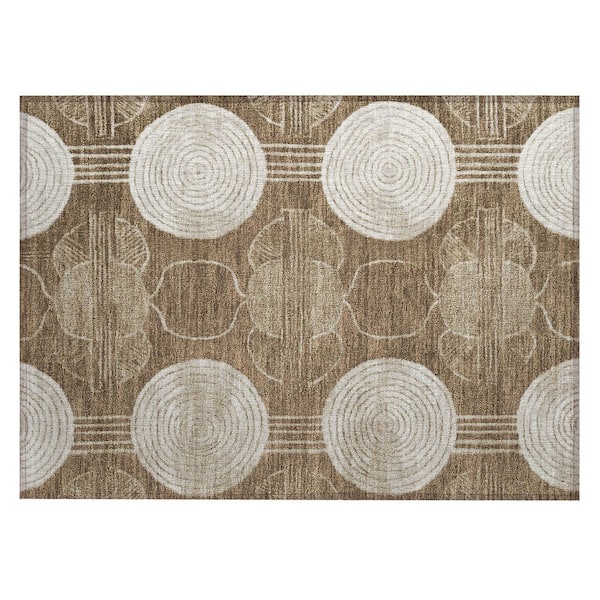 Chantille Machine Washable Indoor/Outdoor Abstract ACN3064 Chocolate 3 ft. x 4 ft. Area Rug