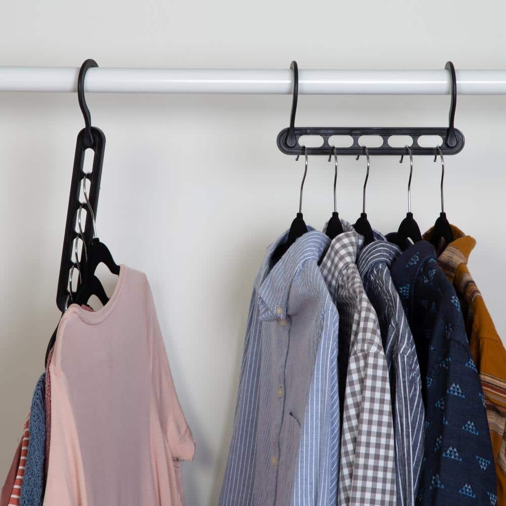 Black Velvet Non-Slip Collapsible Hangers Set, 55-Pack