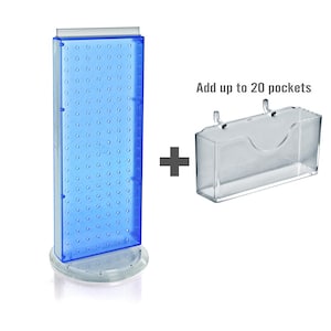 21 in. H x 8 in. W Counter Pegboard Gift Card Holder in Blue (20-Pockets)