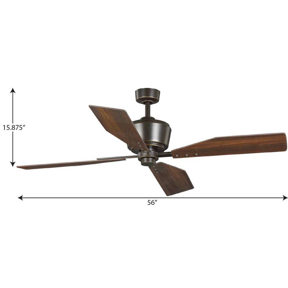 Chapin 56" Oil Rubbed Bronze Ceiling Fan with Remote and Lighting