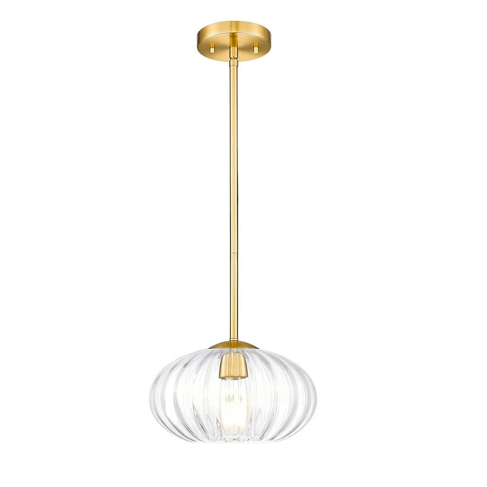 60-Watt 1 Light Gold Shaded Pendant Light with Glass Shade, No Bulbs Included price history on PriceWatchPro
