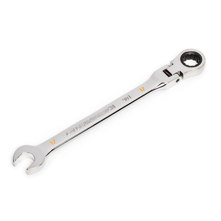 GEARWRENCH 12 mm Metric 90-Tooth Flex Head Combination Ratcheting Wrench