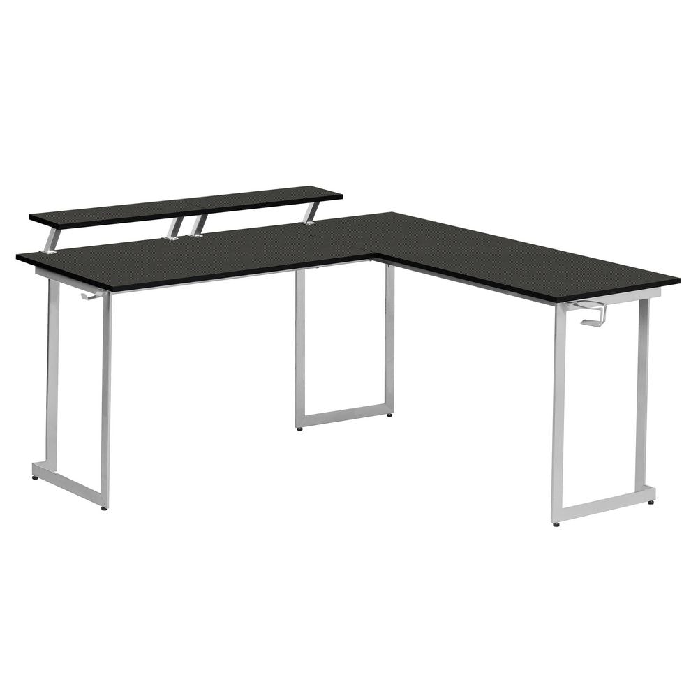Techni Sport Warrior L-Shaped Gaming Desk with Cup Holders and Headphone Hook