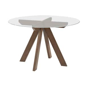 Wade Round Glass 48 in. Leg Dining Table Seats 4