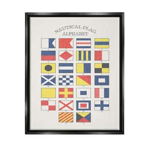 Nautical Flag Alphabet by Daphne Polselli Floater Frame Typography Wall Art Print 21 in. x 17 in.