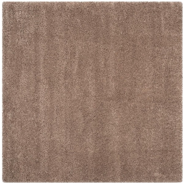 SAFAVIEH California Shag Taupe 9 ft. x 9 ft. Square Solid Area Rug