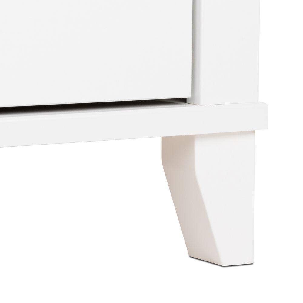White Tall 2-Drawer Nightstand with Open Cubby