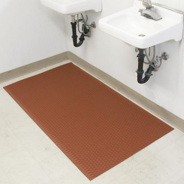 Rubber-Cal Dura-Chef Interlock Anti-Fatigue Matting - 5/8-Inch x 3ft x 3ft - Red Rubber Floor Mat