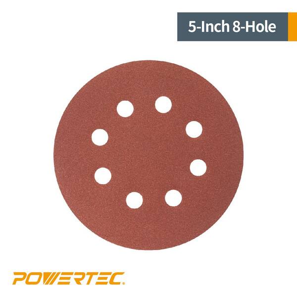 5" Inch 8 Holes 40 Grit Hook & Loop Sanding Discs Orbital DA Disks 100 Pack 