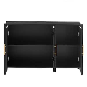 Black 31.90 in. Accent Storage Cabinet, Sideboard with 3-Doors for Hallway, Entryway, Living Room