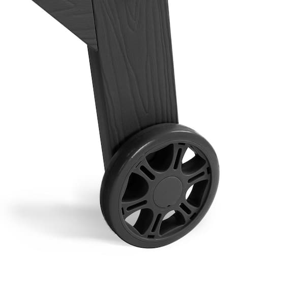 LUE BONA Oversized Plastic Outdoor Chaise Lounge Chair with Wheels