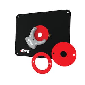 Precision Router Table Insert Plate with Level-Loc Rings (Predrilled for Bosch and Portor Cable)