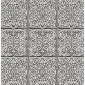 Faux Embossed Tile Peel and Stick Wallpaper 30.75 sq. ft.