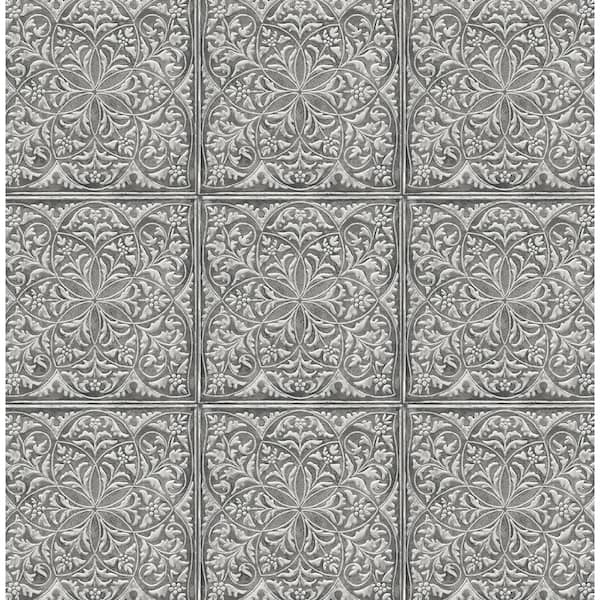 NextWall Faux Embossed Tile Peel and Stick Wallpaper 30.75 sq. ft.