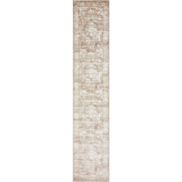 Unique Loom Sofia Salle Garnier Beige 3' 3 x 16' 5 Runner Rug