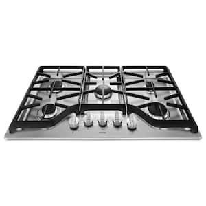 36 in. Gas Cooktop in Stainless Steel with 5 Burners Including 18000-BTU Power Simmer Dual Stacked Burner