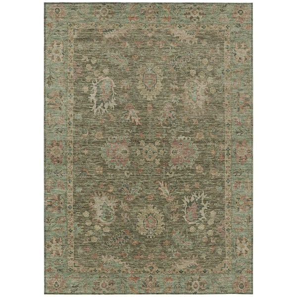 Chantille Machine Washable Indoor/Outdoor Abstract ACN2104 Olive 9 ft. x 12 ft. Area Rug