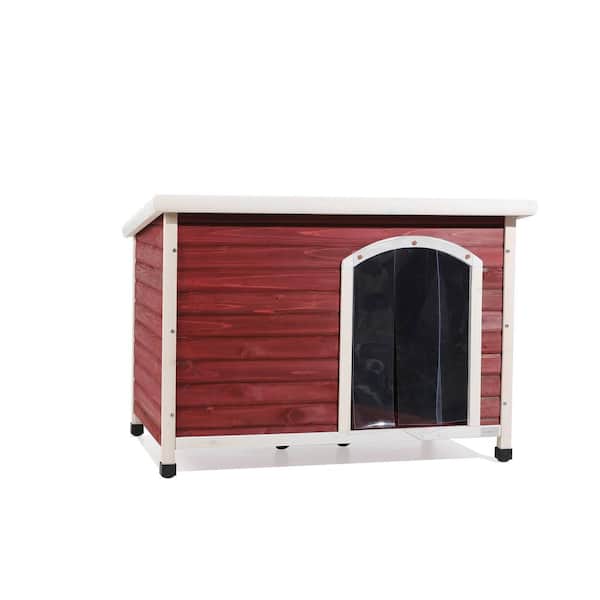 cenadinz Wooden Dog Houses Weatherproof for Large Dog in Red
