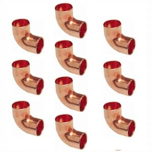 3/4 in. Copper 90-Degree Cup x Cup Elbow (10-Pack)