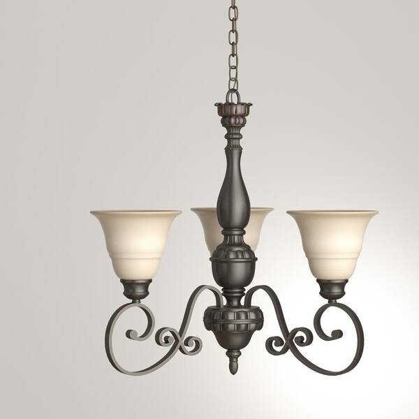 Hampton hot Bay Carina 3-Light Chandelier Aged Bronze Finish