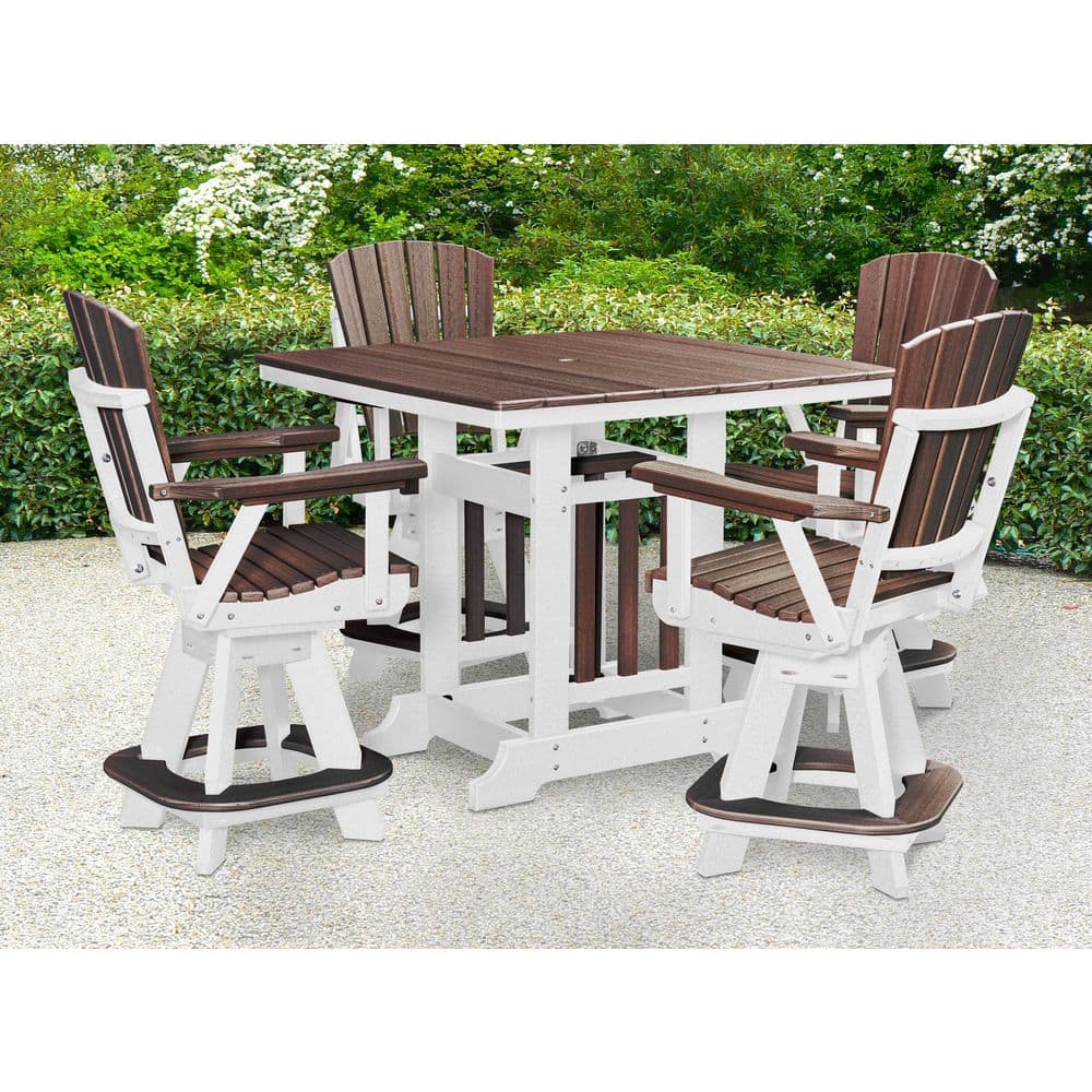 Adirondack Series White 5 Piece Poly Resin Square Counter Height Dining Set price history on PriceWatchPro