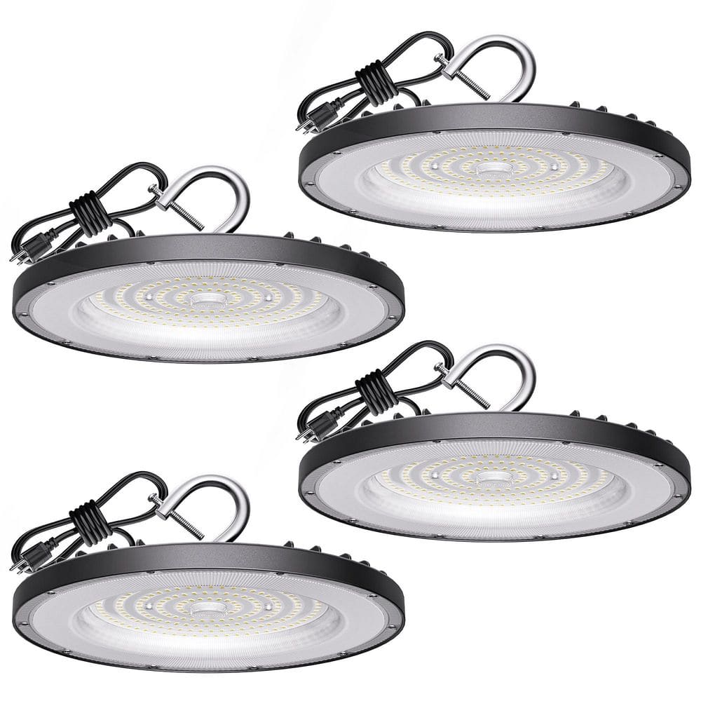 4-Pack 5 ft. 200 W Equivalent Integrated LED Black High Bay Light for Warehouse Workshop Barn Factory, Waterproof price history on PriceWatchPro