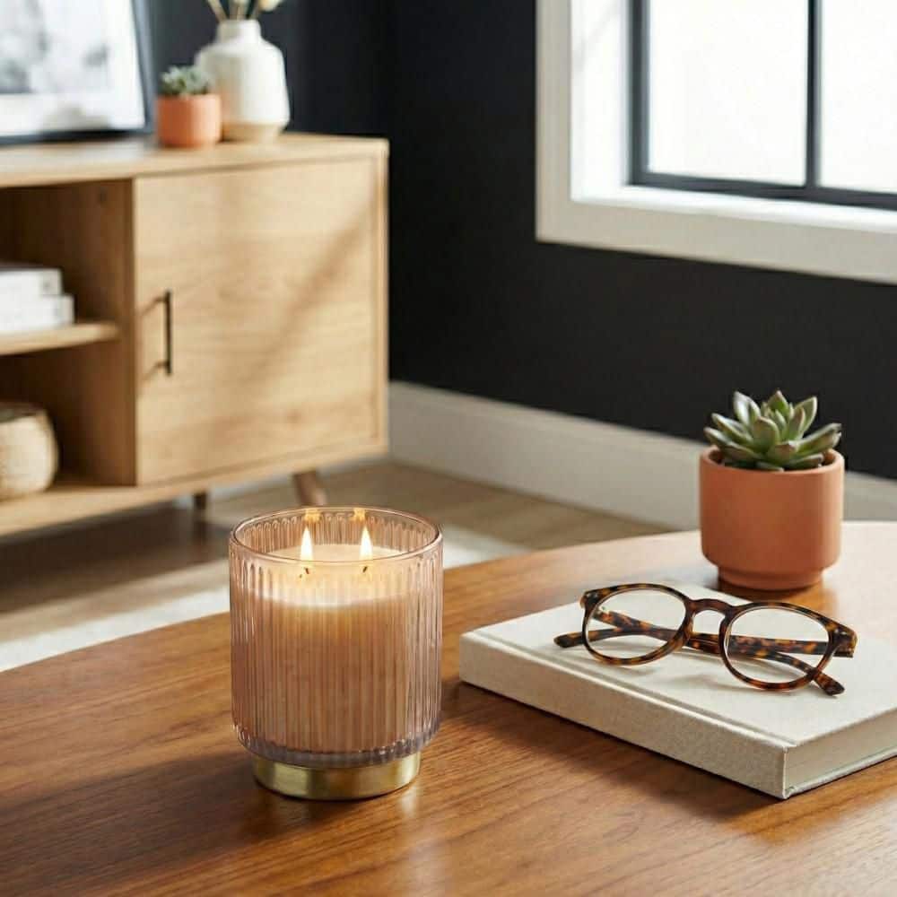 5 in. Orange Glass Vanilla Scented Candle On Base 18 Oz price history on PriceWatchPro