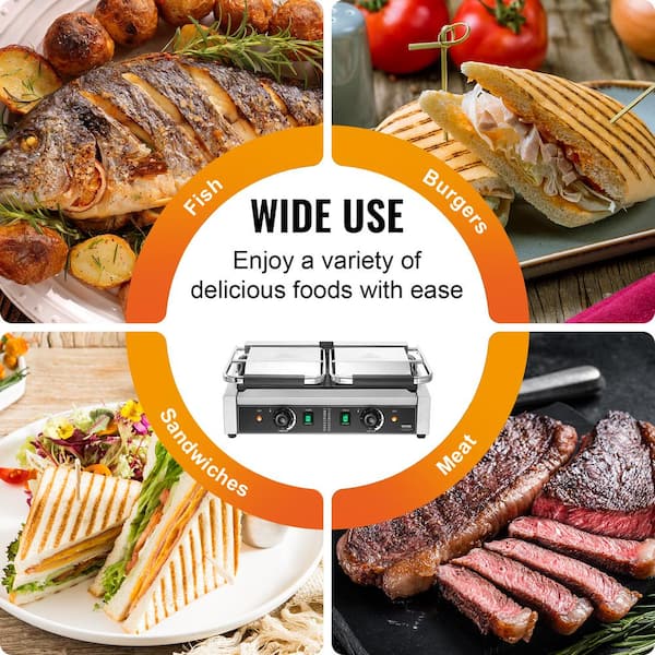 VEVOR Commercial Sandwich Panini Press 3,600-Watt Non-Stick VEVOR Commercial Sandwich Panini Press 3,600-Watt Non-Stick