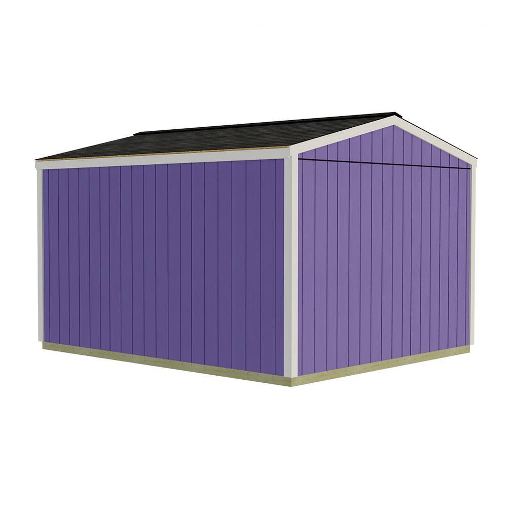 Elm 10' x 12' Gray Wood Storage Shed Kit with Windows