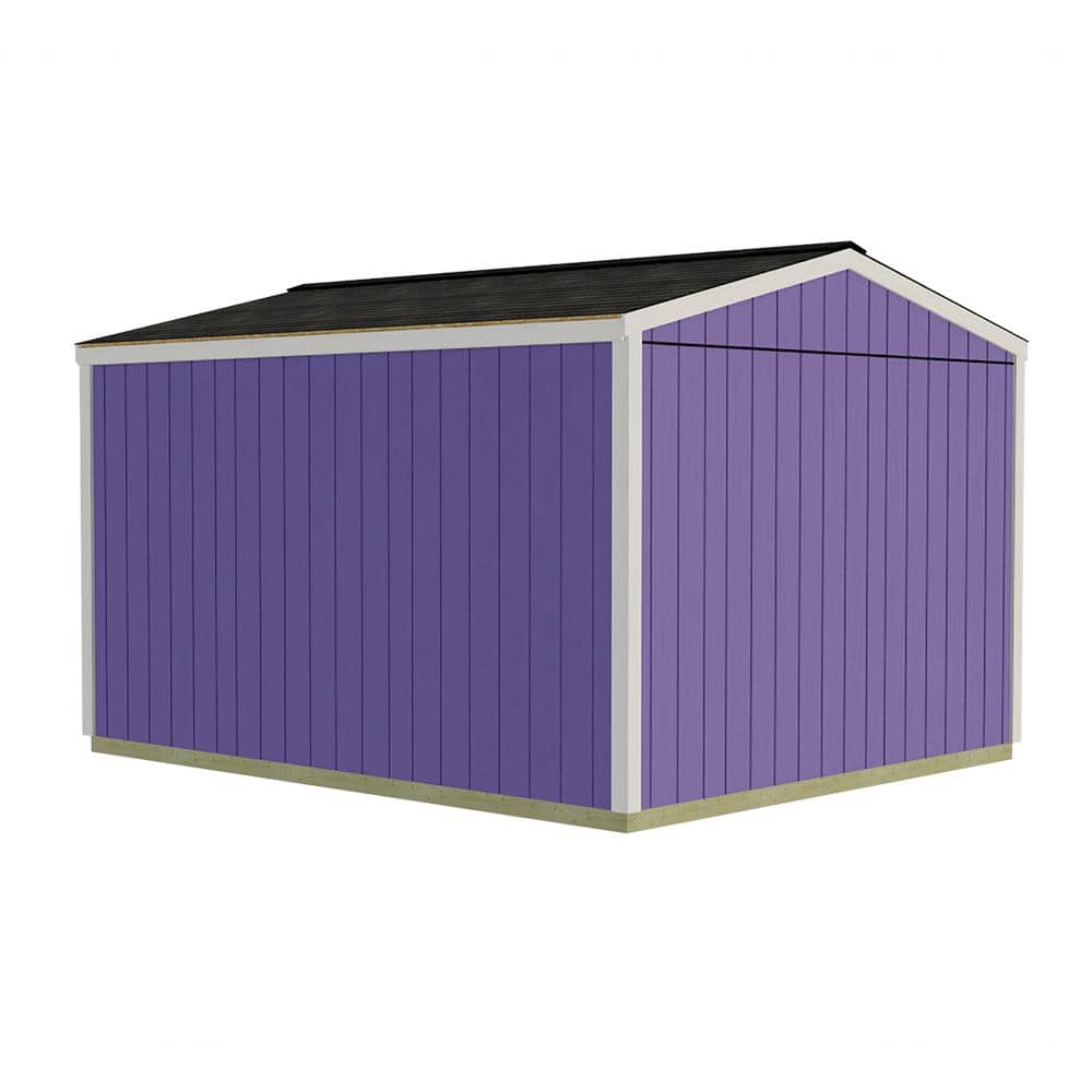 Elm 10' x 12' Gray Wood Storage Shed Kit with Windows