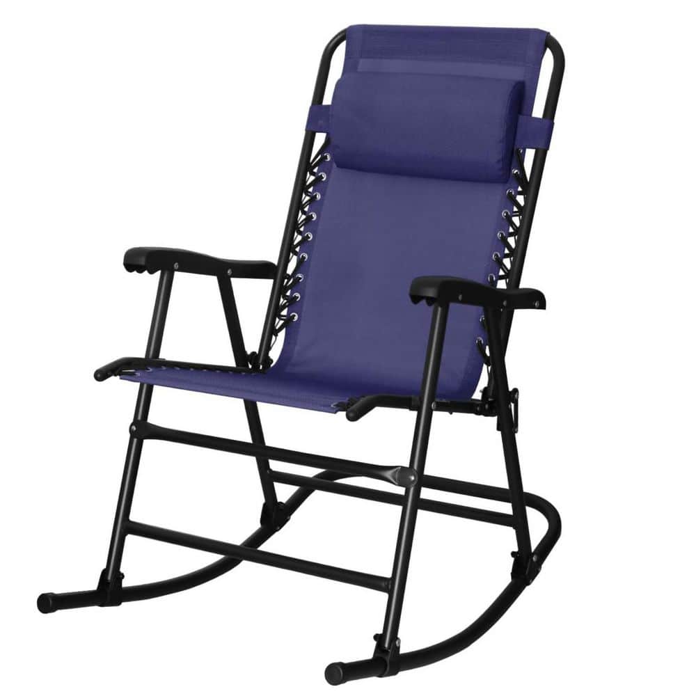 Black Metal Outdoor Rocking Chair L07HMP8SPW - The Home Depot
